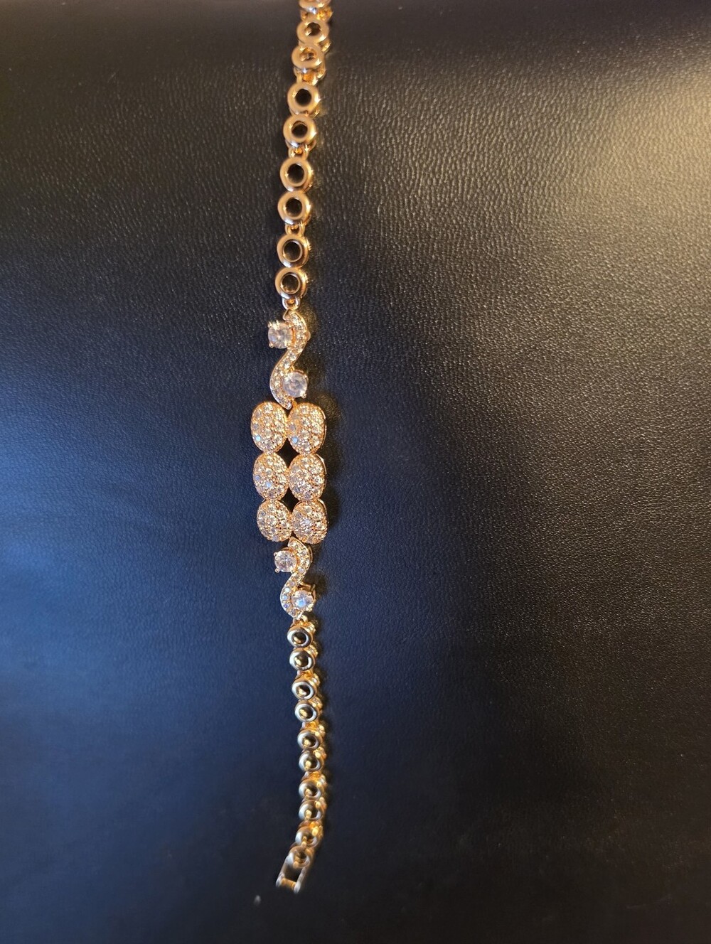 Gold Crystal Pave Link Bracelet - Women's Jewelry